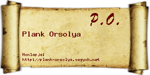 Plank Orsolya névjegykártya